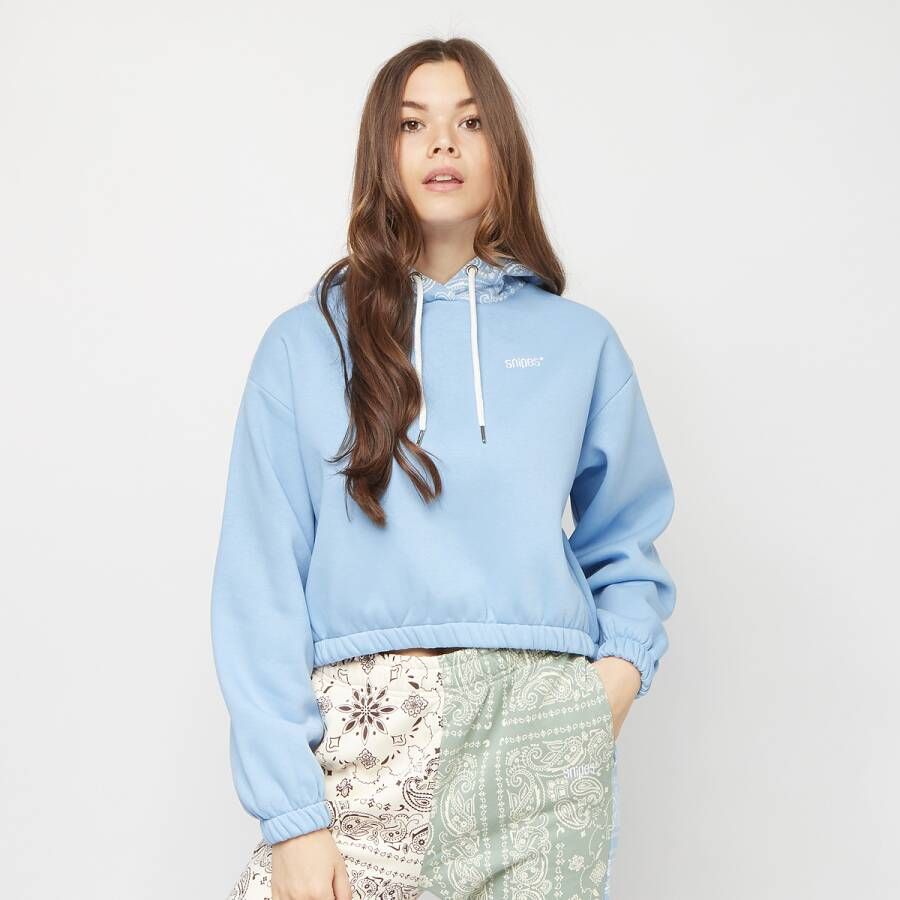 SNIPES Small Logo Paisley Cropped Oversized Hoodie Hoodies Kleding light blue maat: S beschikbare maaten:XS S M L XL
