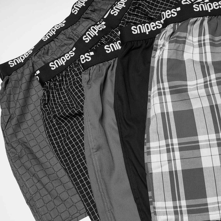 SNIPES 5 PACK Black Tape Woven Boxershorts Men Onderbroeken grijs Maat XL Kleding