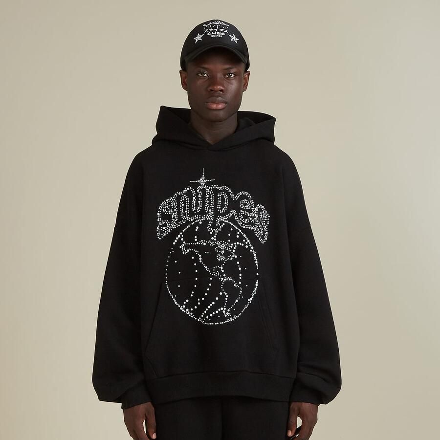 SNIPES Globe Studs Oversized Hoodie Men Hoodies & Sweaters zwart Maat XS Kleding - Foto 3