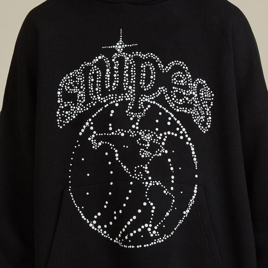 SNIPES Globe Studs Oversized Hoodie Men Hoodies & Sweaters zwart Maat XS Kleding - Foto 2