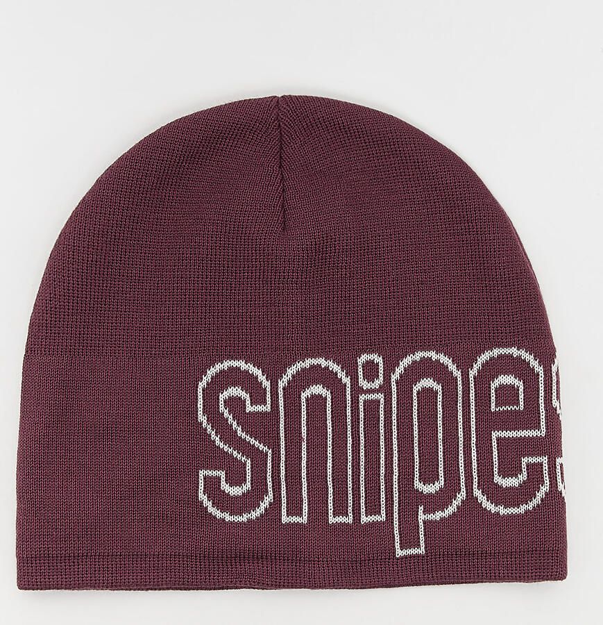 SNIPES Outline Logo Essential Skully Beanie Unisex Mutsen rood Maat ONE SIZE Accessoires - Foto 3