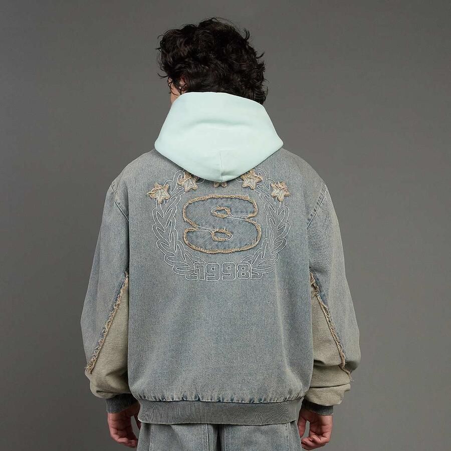 SNIPES S Emblem Inside Out Denim Jacket Men Spijkerjassen blauw Maat XS Kleding