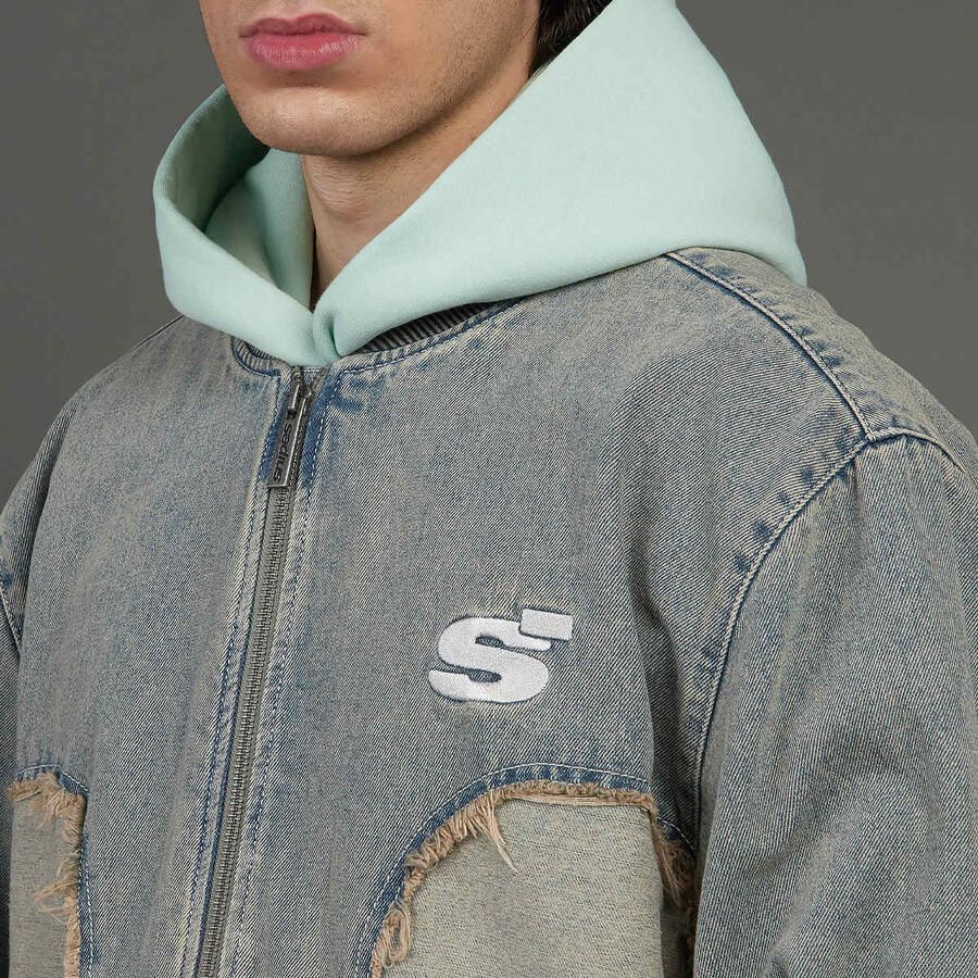 SNIPES S Emblem Inside Out Denim Jacket Men Spijkerjassen blauw Maat XS Kleding - Foto 2