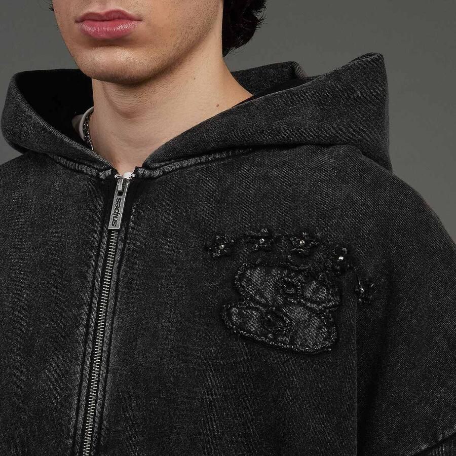 SNIPES S Emblem Inside Out Oversized Zip Hoodie Men Hoodies & Sweaters zwart Maat XS Kleding - Foto 2