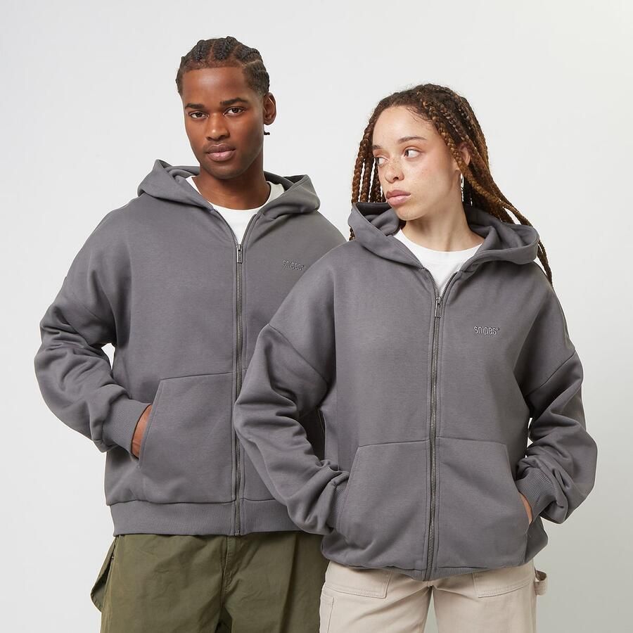 SNIPES Small Logo Essential Oversized Zip Hoodie Men Hoodies & Sweaters grijs Maat XS Kleding - Foto 3