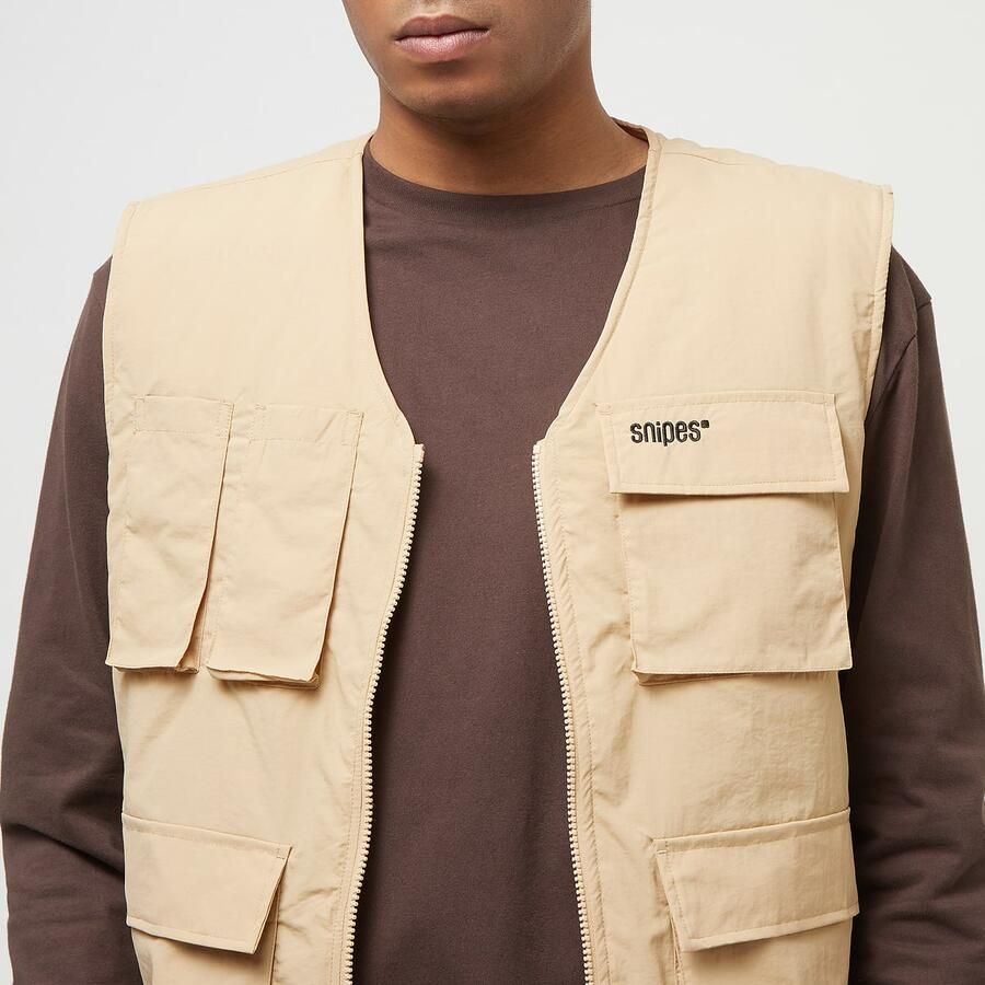 SNIPES Small Logo Multipocket Vest Bodywarmers Heren sand maat: XL beschikbare maaten:S M L XL