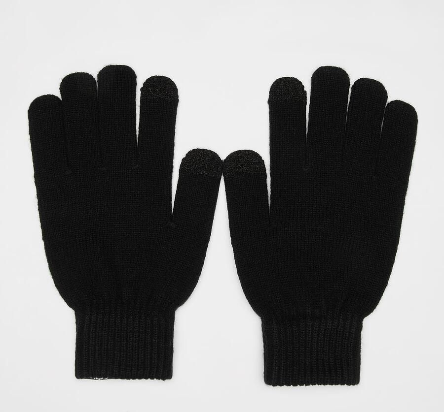 SNIPES Woven Basic Logo Knitted Gloves black Unisex Accessoires zwart Maat XS S - Foto 2