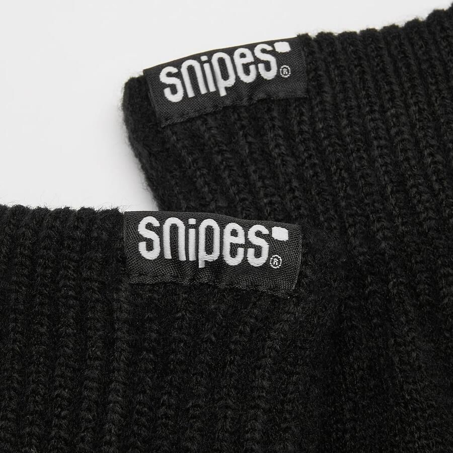 SNIPES Woven Basic Logo Knitted Gloves black Unisex Accessoires zwart Maat XS S