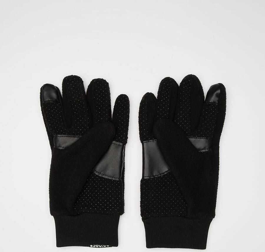 SNIPES Woven Basic Logo Polar Fleece Gloves Unisex Accessoires zwart Maat XS S