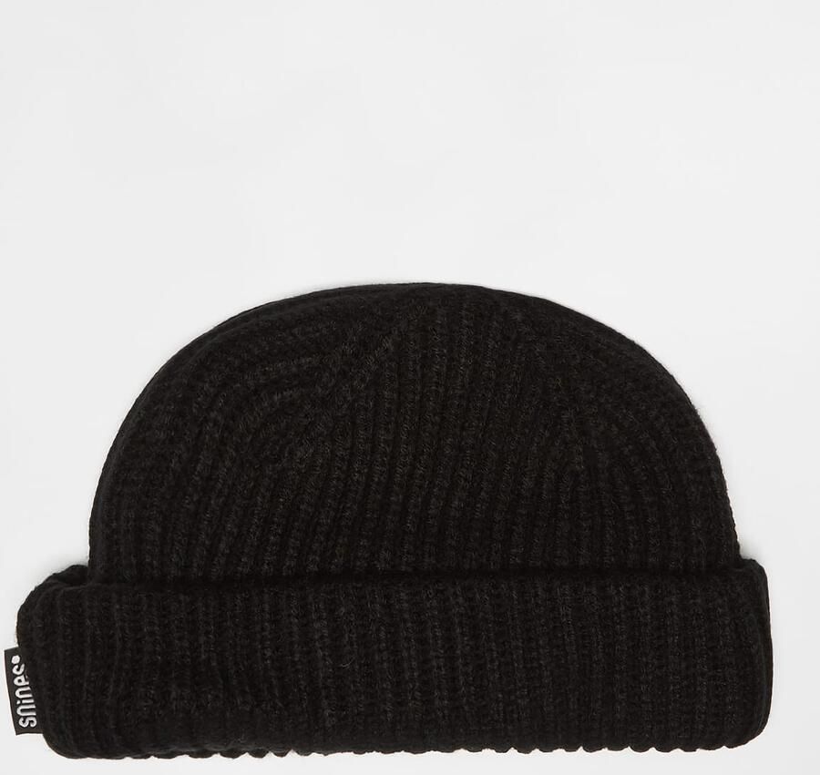 SNIPES Woven Flag Label Basic Fisher Beanie aubergine Unisex Mutsen zwart Maat ONE SIZE Accessoires - Foto 3