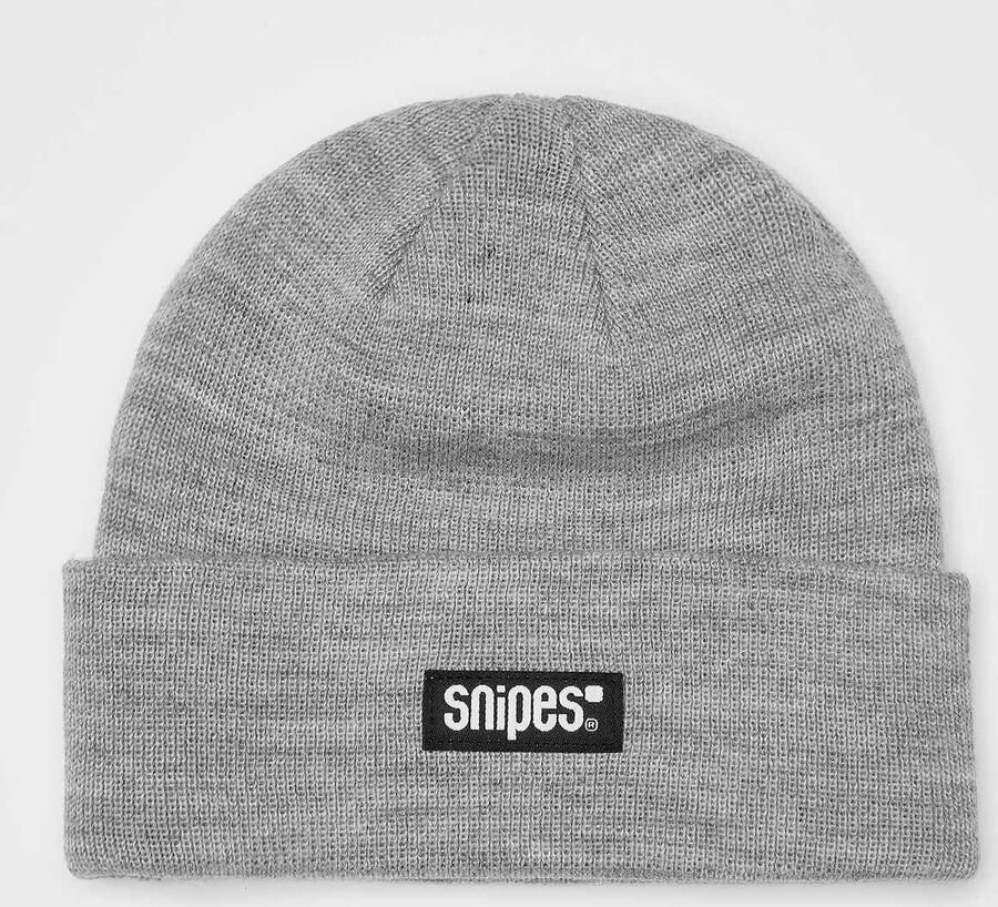 SNIPES Woven Label Basic Logo Beanie Unisex Mutsen grijs Maat ONE SIZE Accessoires - Foto 3