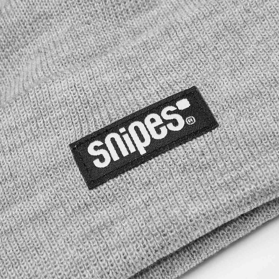 SNIPES Woven Label Basic Logo Beanie Unisex Mutsen grijs Maat ONE SIZE Accessoires