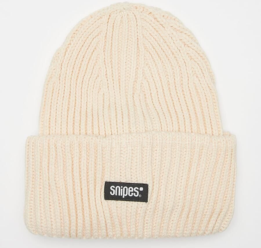 SNIPES Woven Logo Knit Beanie Wo Mutsen beige Maat ONE SIZE Accessoires - Foto 3