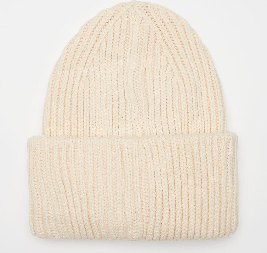 SNIPES Woven Logo Knit Beanie Wo Mutsen beige Maat ONE SIZE Accessoires - Foto 2