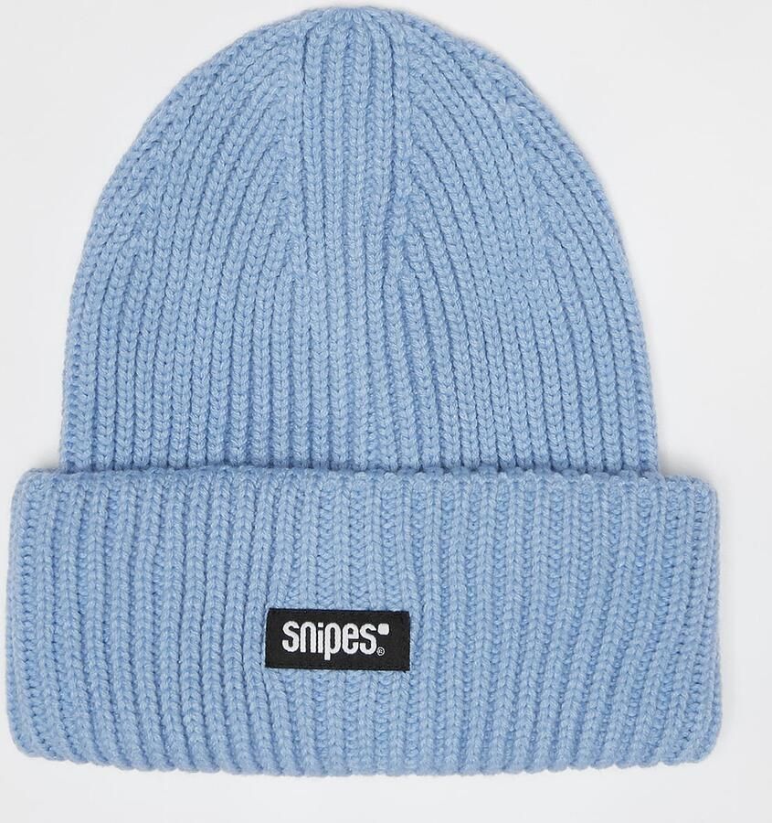 SNIPES Woven Logo Knit Beanie Wo Mutsen blauw Maat ONE SIZE Accessoires - Foto 3