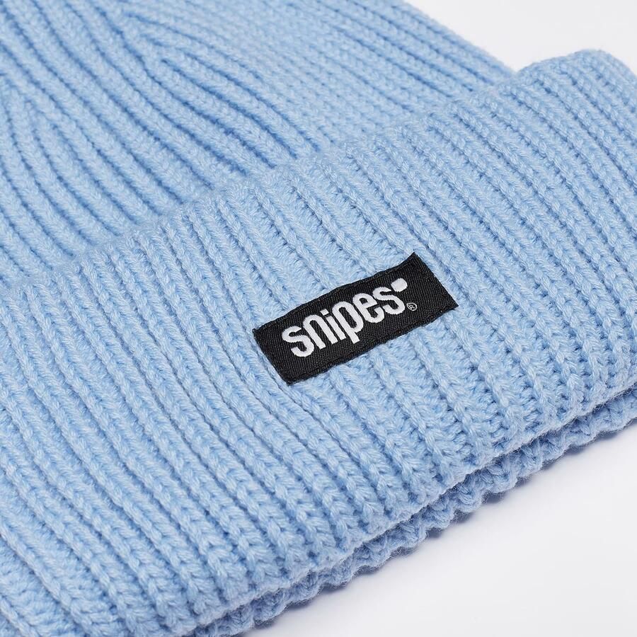 SNIPES Woven Logo Knit Beanie Wo Mutsen blauw Maat ONE SIZE Accessoires