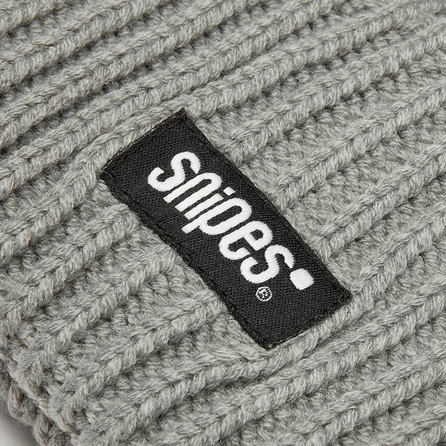 SNIPES Woven Logo Knit Beanie Wo Mutsen grijs Maat ONE SIZE Accessoires