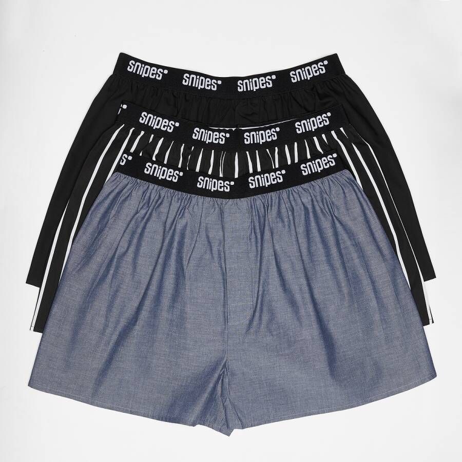 SNIPES Woven Rubber (3 Pack) Boxershorts Kleding black white maat: XL beschikbare maaten:S M L XL