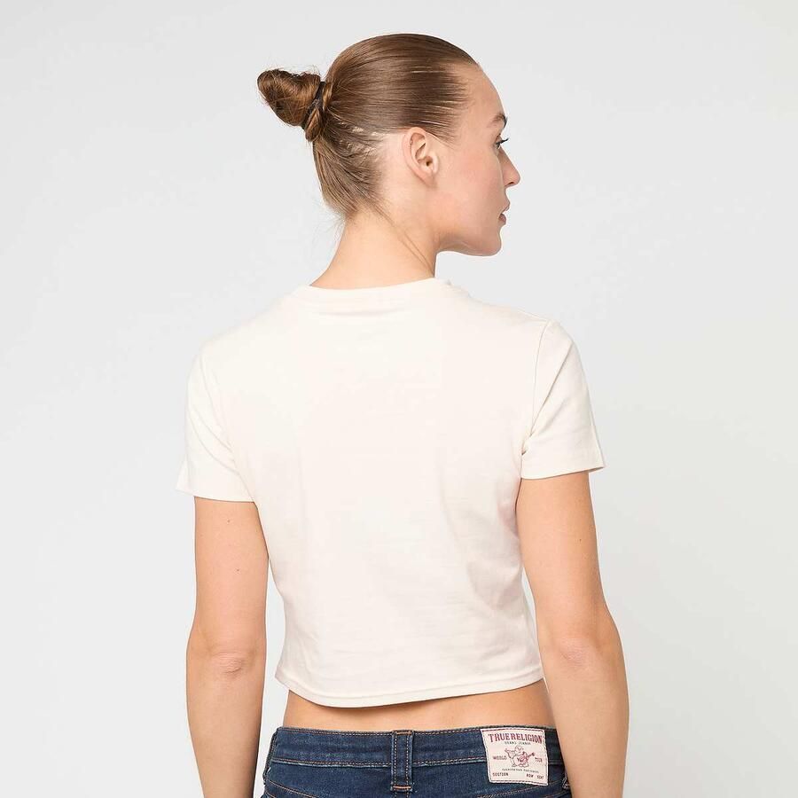 True Religion Crystal Leopard Baby Tee Wo T-Shirts & Polo's beige Maat XS Kleding