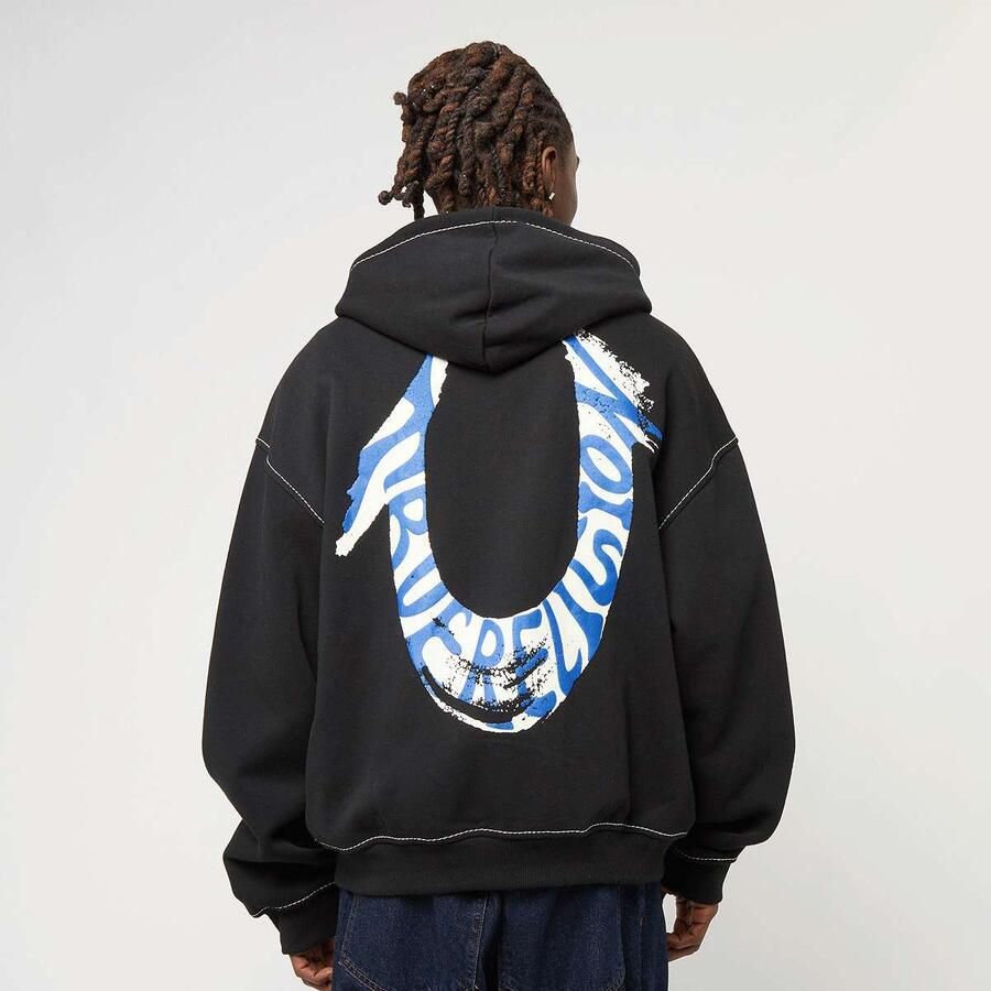 True Religion Hs Paint Cinched Big T Zip Up Men Trainingspakken zwart Maat M Kleding - Foto 3