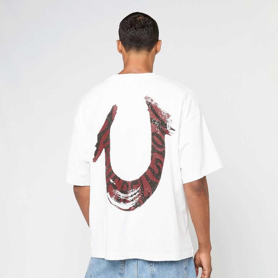 True Religion Painted Horseshoe Oversized Tee Men T-Shirts & Polo's wit Maat XL Kleding - Foto 3