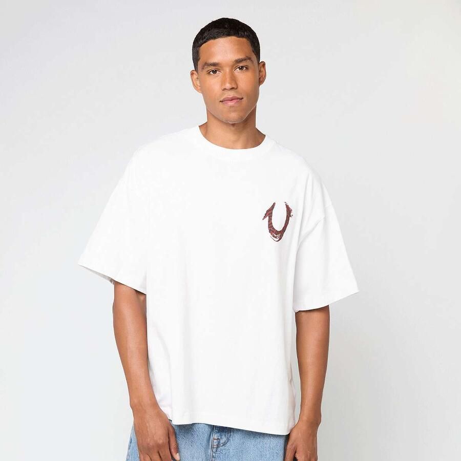 True Religion Painted Horseshoe Oversized Tee Men T-Shirts & Polo's wit Maat XL Kleding