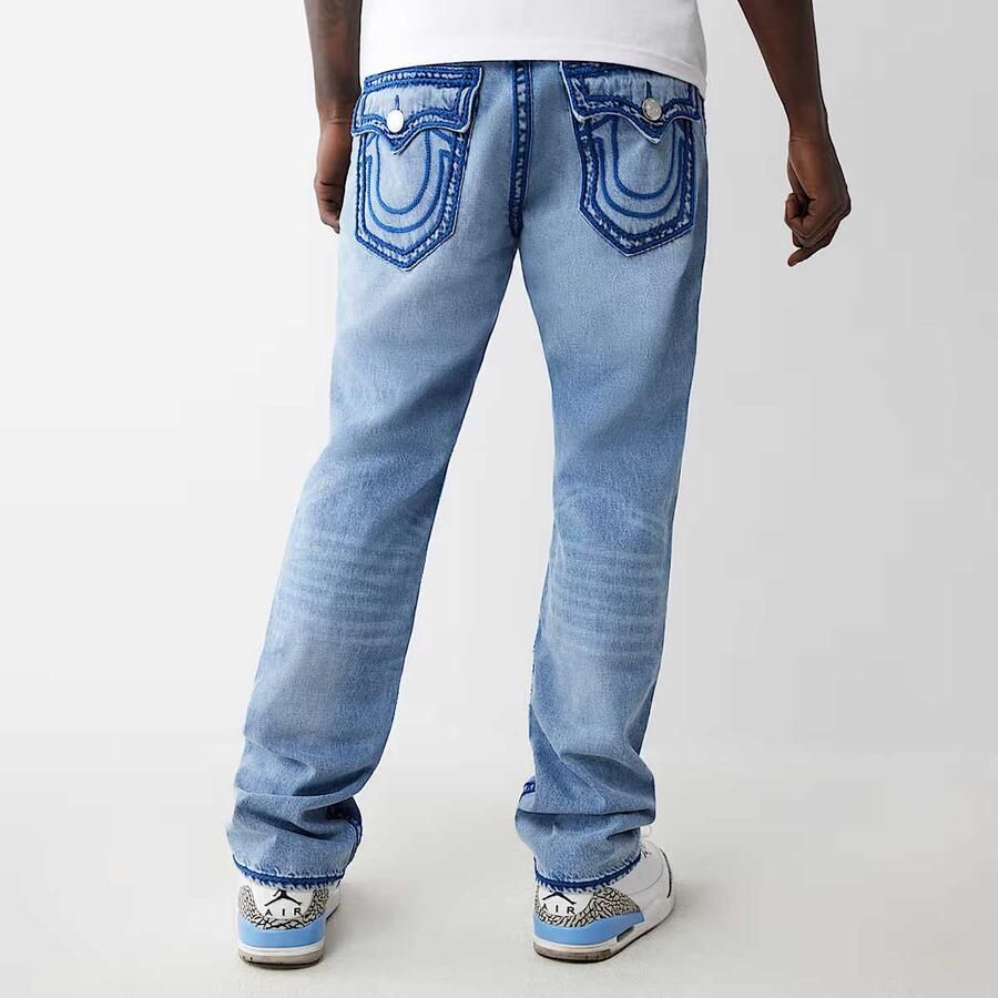 True Religion Ricky Rope Stitch Flap Men Spijkerbroeken blauw Kleding