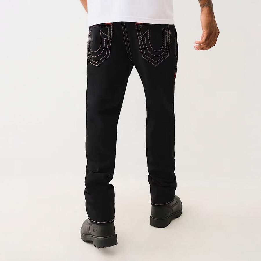 True Religion Ricky Super T Pick Stitch Straight Jeans Spijkerbroeken in zwart formaten: 34