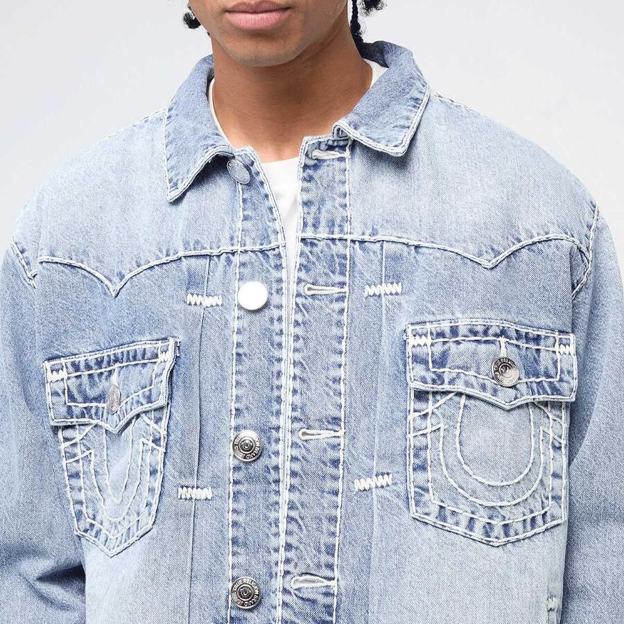 True Religion Super T Oversized Denim Jacket Men Spijkerjassen blauw Maat XL Kleding - Foto 2