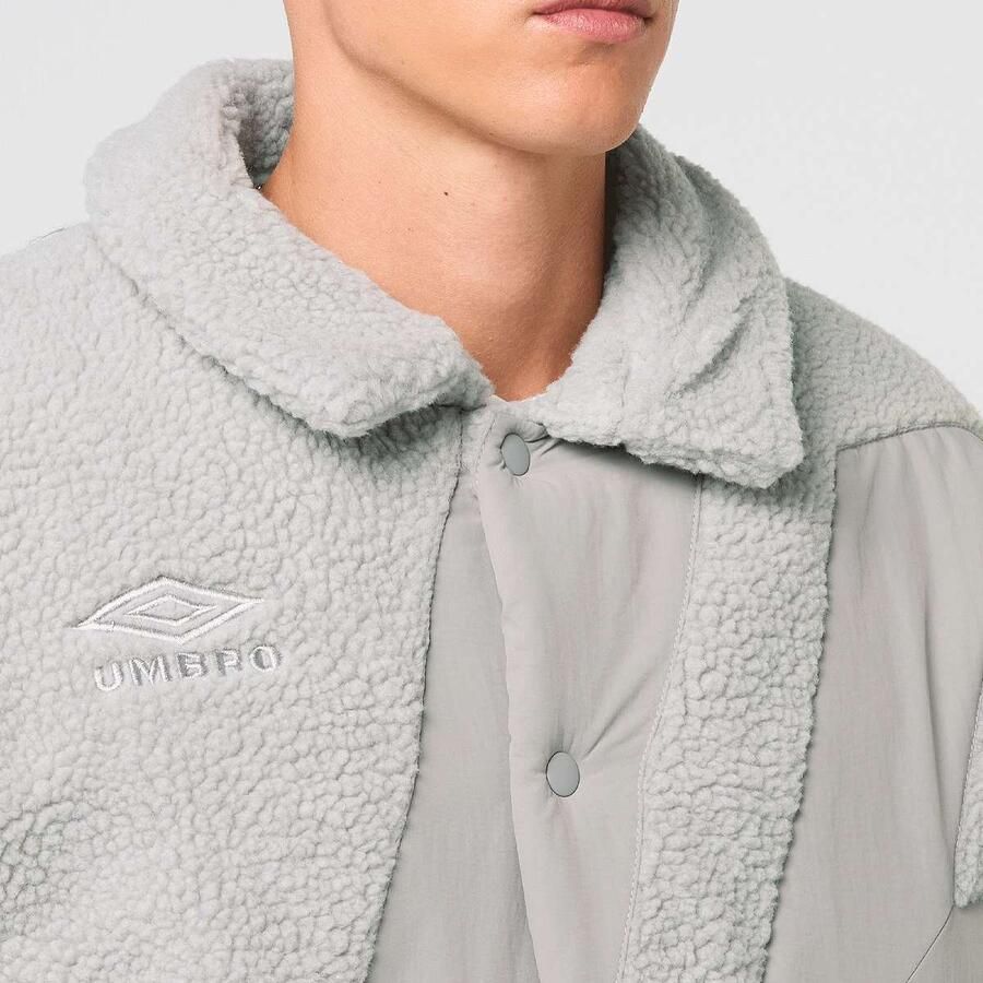 Umbro Fleece Coach Jacket Men Trainingspakken grijs Maat XL Kleding - Foto 2