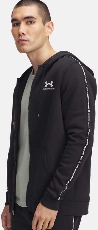 Under Armour UA Icon Fleece FZ Taping black Men Hoodies & Sweaters zwart Maat XL Kleding - Foto 3