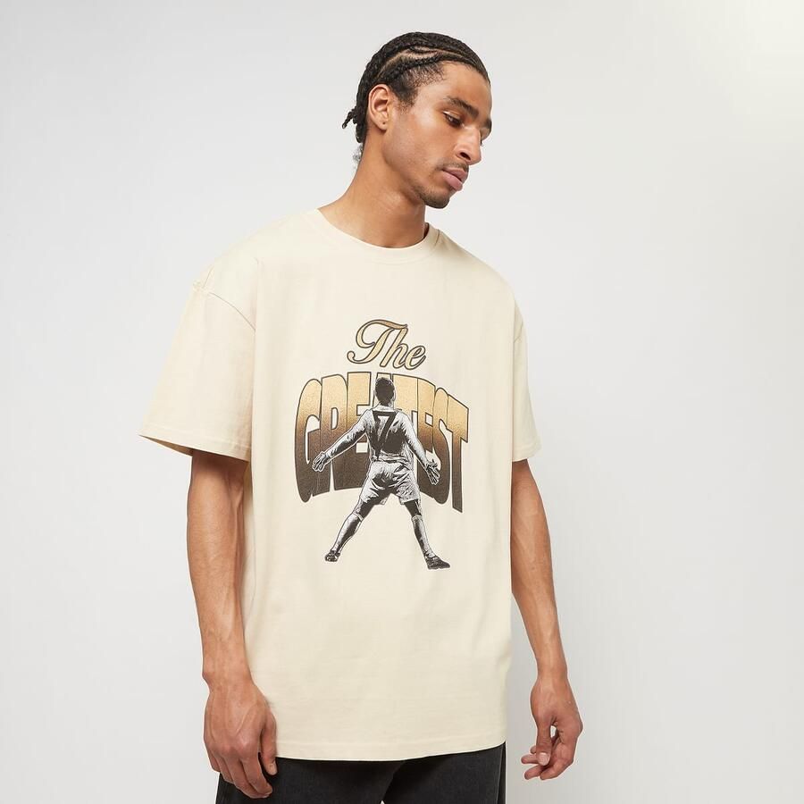 Upscale by Mister Tee Greatest Heavy Oversize Men T-Shirts & Polo's beige Maat XS Kleding