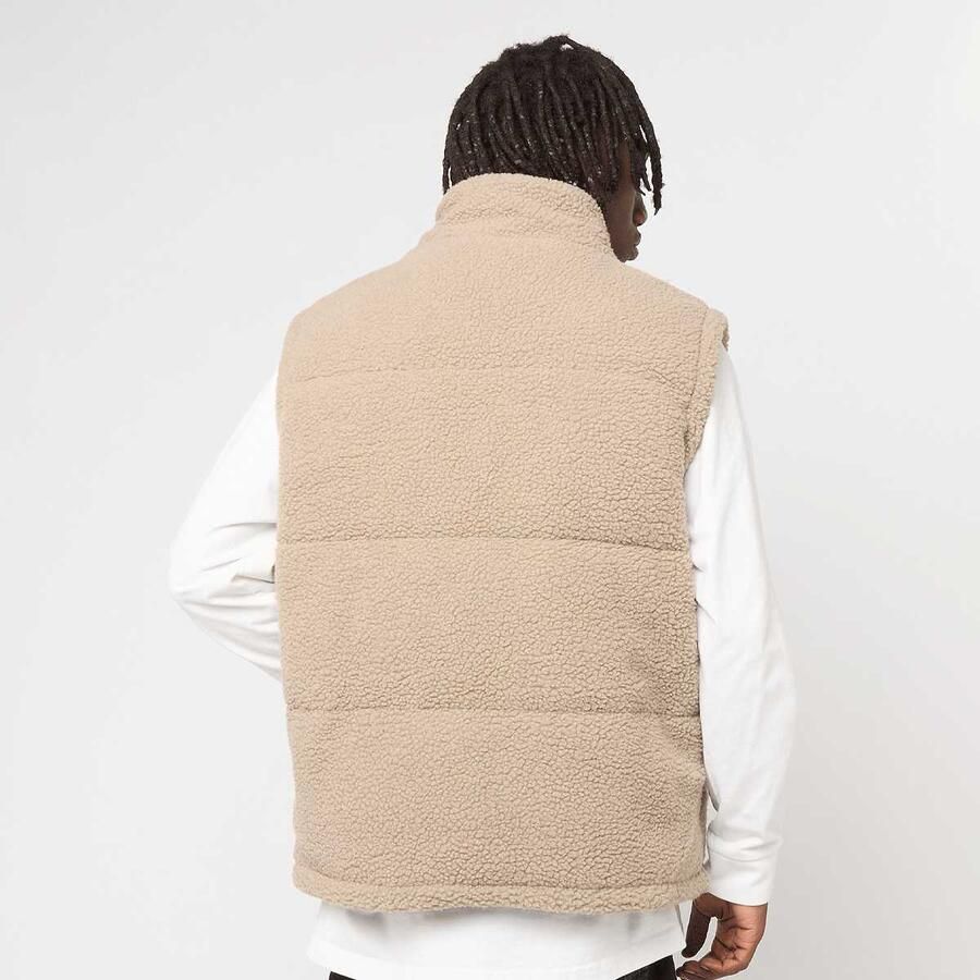Urban Classics Basic Teddy Puffer Vest Men Bodywarmers beige Maat XXL Kleding