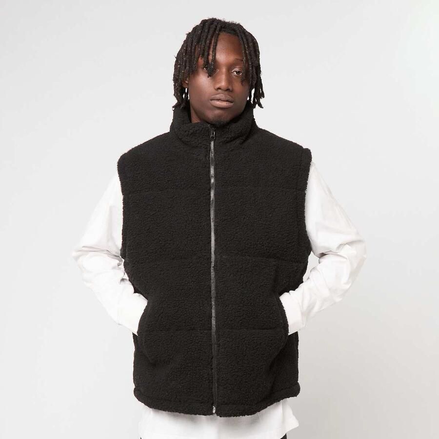 Urban Classics Basic Teddy Puffer Vest Men Bodywarmers zwart Maat XXL Kleding - Foto 3
