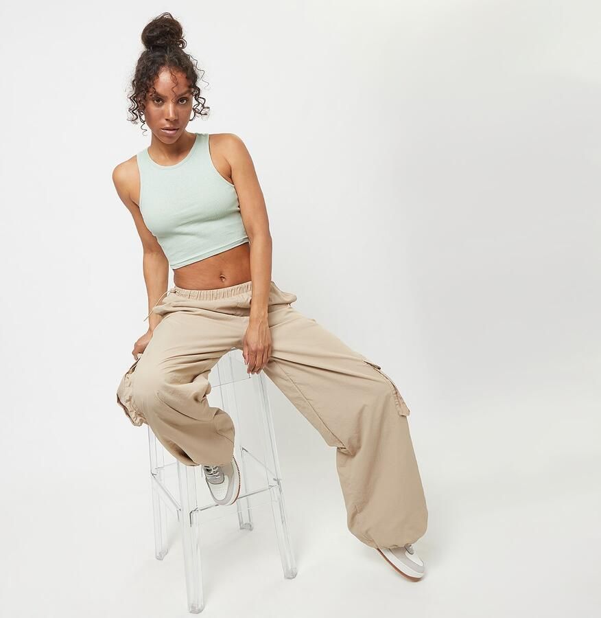 Urban Classics Ladies Cropped Rib Top Tops Dames frostmint maat: S beschikbare maaten:S