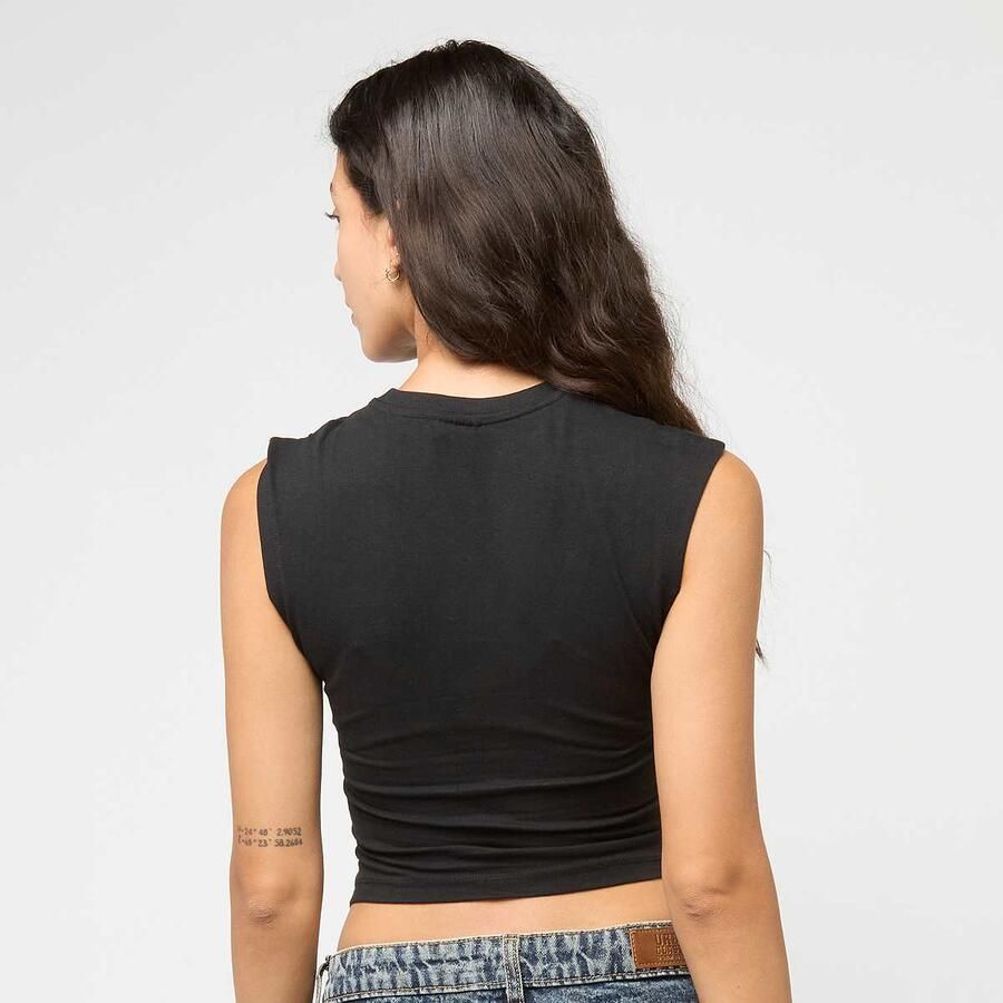 Urban Classics Ladies Cropped Wrapped Top Women Tops zwart Maat XS Kleding