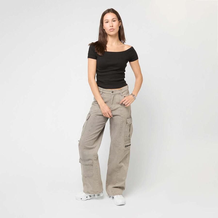 Urban Classics Ladies Off Shoulder Rib Tee Women T-Shirts & Polo's zwart Maat XS Kleding - Foto 2