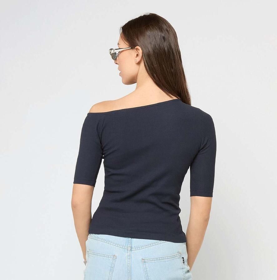Urban Classics Ladies Organic Asymmetric Rib Tee Women T-Shirts & Polo's blauw Maat XS Kleding - Foto 2
