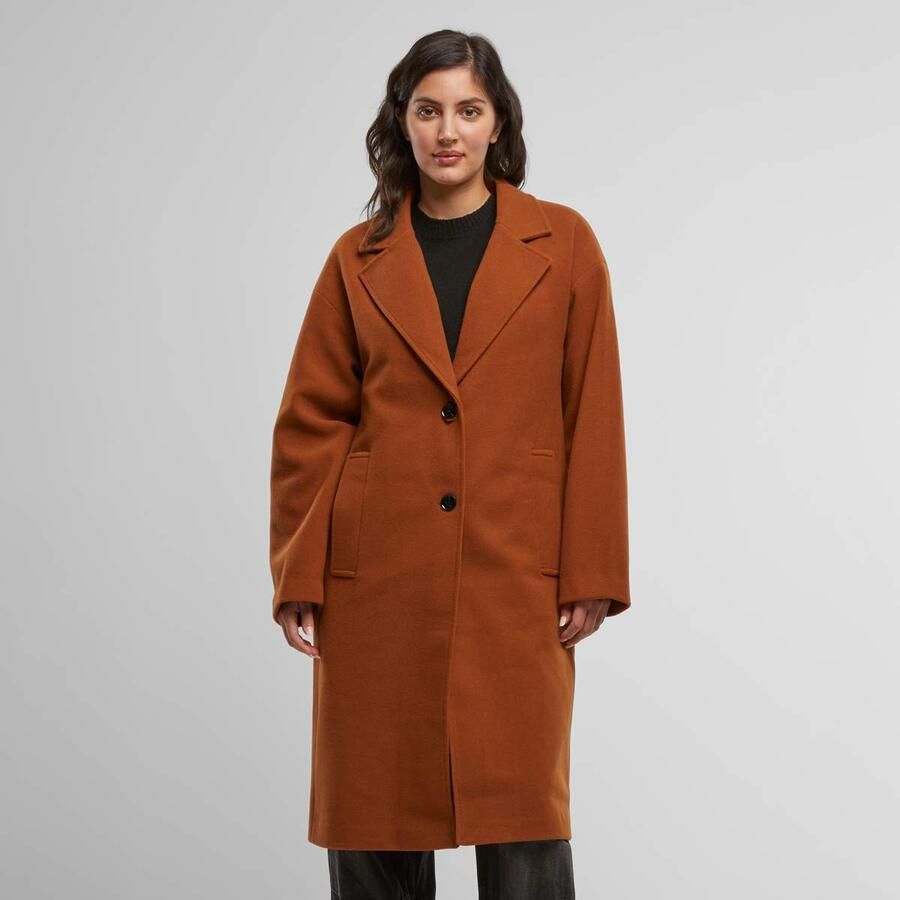 Urban Classics Ladies Oversized Long Coat Women Winterjassen bruin Maat XS Kleding - Foto 3