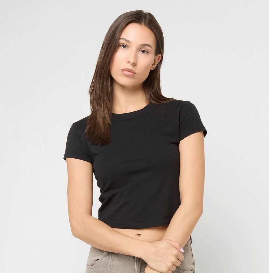 Urban Classics Ladies Stretch Jersey Cropped Tee Women T-Shirts & Polo's zwart Maat XS Kleding - Foto 3