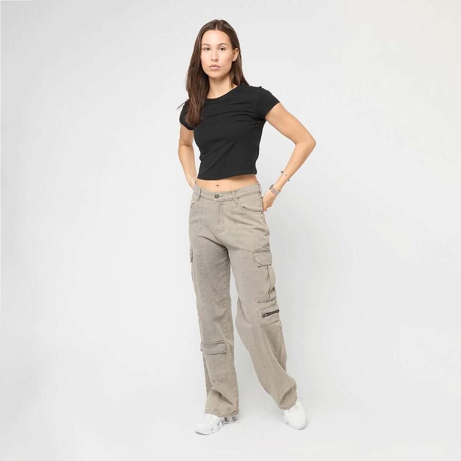 Urban Classics Ladies Stretch Jersey Cropped Tee Women T-Shirts & Polo's zwart Maat XS Kleding