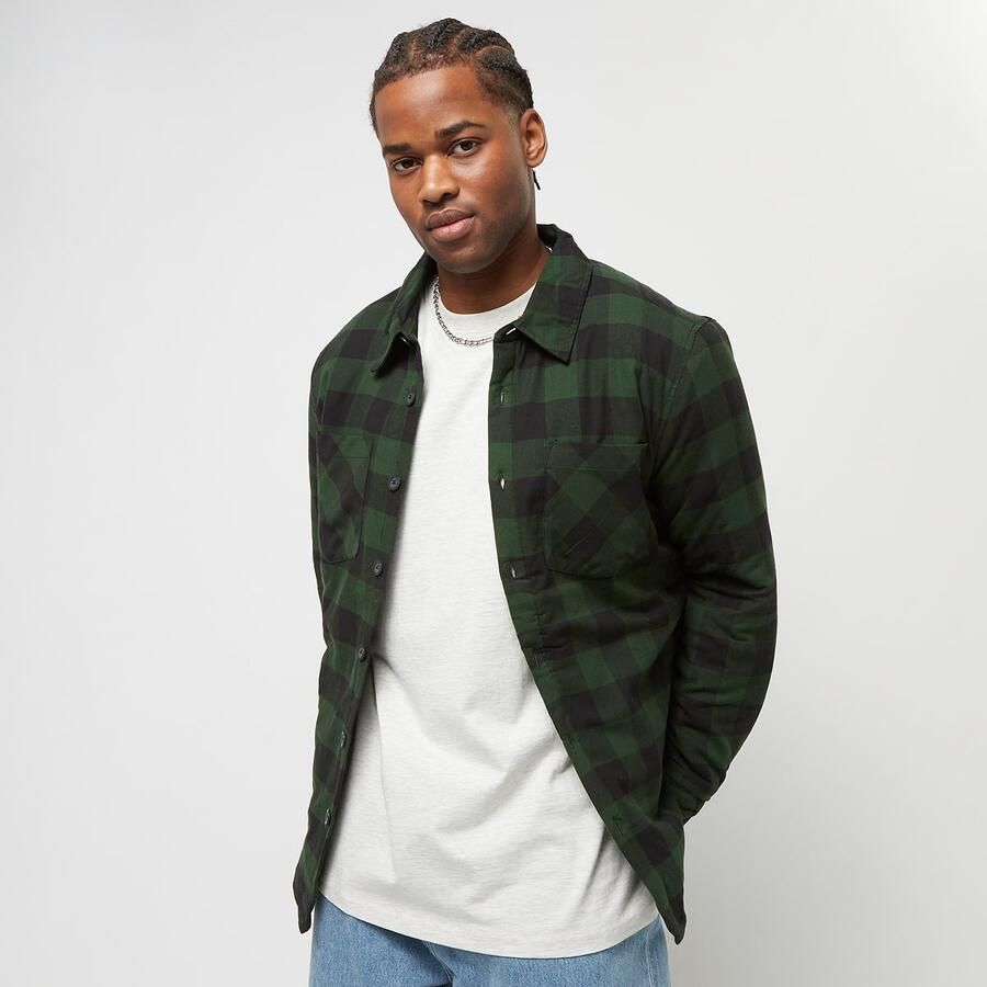 Urban Classics Padded Check Flannel Shirt Lange mouwen Kleding black forest maat: XXL beschikbare maaten:M L XL XXL - Foto 3