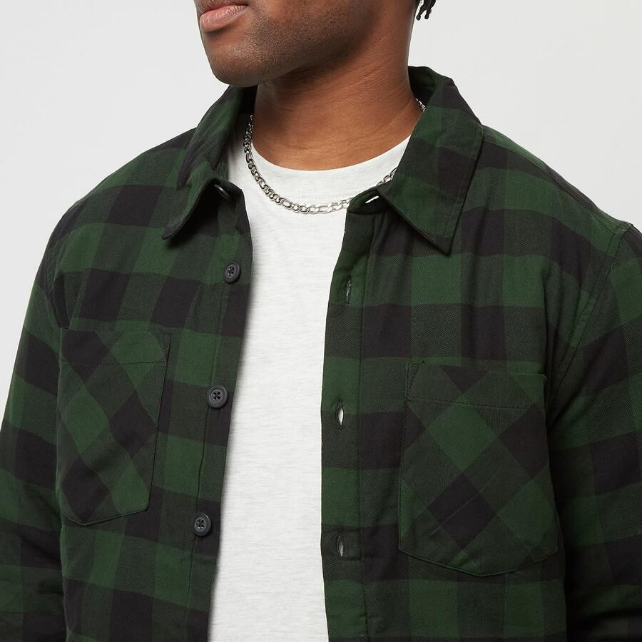 Urban Classics Padded Check Flannel Shirt Lange mouwen Kleding black forest maat: XXL beschikbare maaten:M L XL XXL - Foto 2