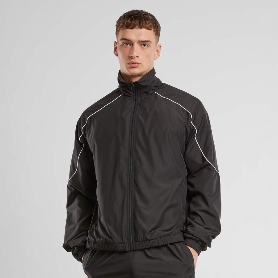Urban Classics Piped Panel Trackjacket Men Trainingspakken zwart Maat XXL Kleding - Foto 3