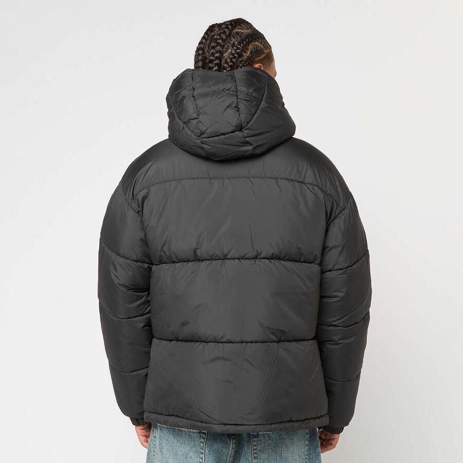 Urban Classics Shiny Puffer Jacket With Hood Men jackets zwart Maat XXL Kleding