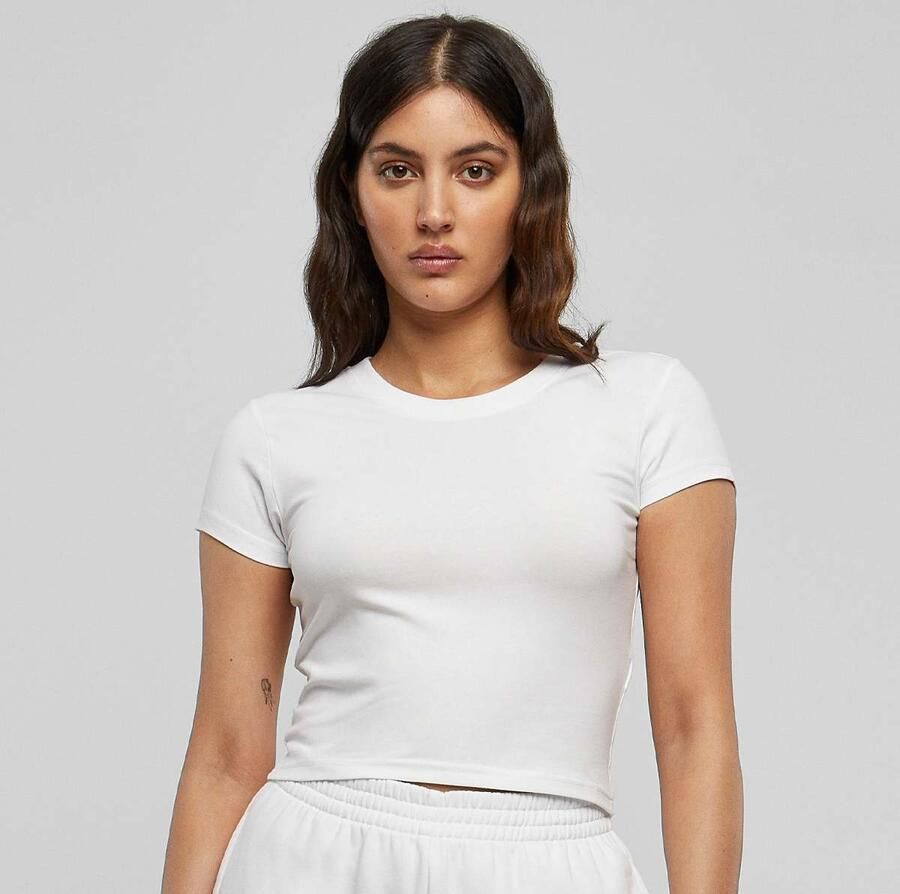 Urban Classics Stretch Jersey Cropped Tee Women T-Shirts & Polo's wit Maat XS Kleding - Foto 3