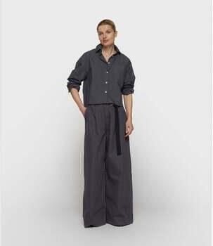 10 Days Wijde broeken Wide Pants Jog Twill Steel Blue