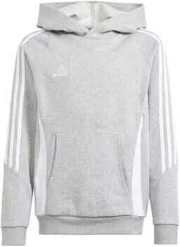 Adidas Perfor ce Junior sporthoodie Tiro24 lichtgrijs wit Sportsweater Katoen Capuchon 140