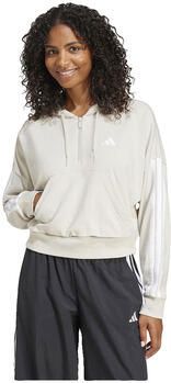 Adidas Essentials 3-Stripes French Terry Hoodie met Korte Rits Beige- Dames Beige
