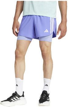 Adidas Korte Broek Short Own The Run 3 Stripes AEROREADY bleu - Foto 3